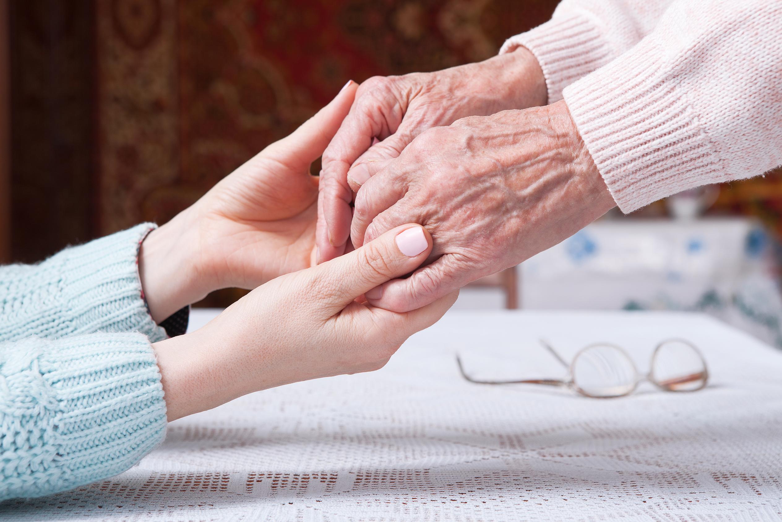 Senior woman with their caregiver